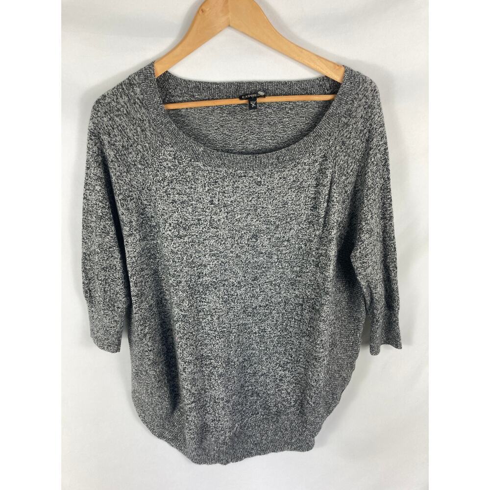 Express 1/2 Sleeve Oversized Knit Top Grey Size Small